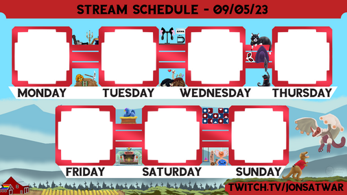 JonsAtWar - Stream Schedule